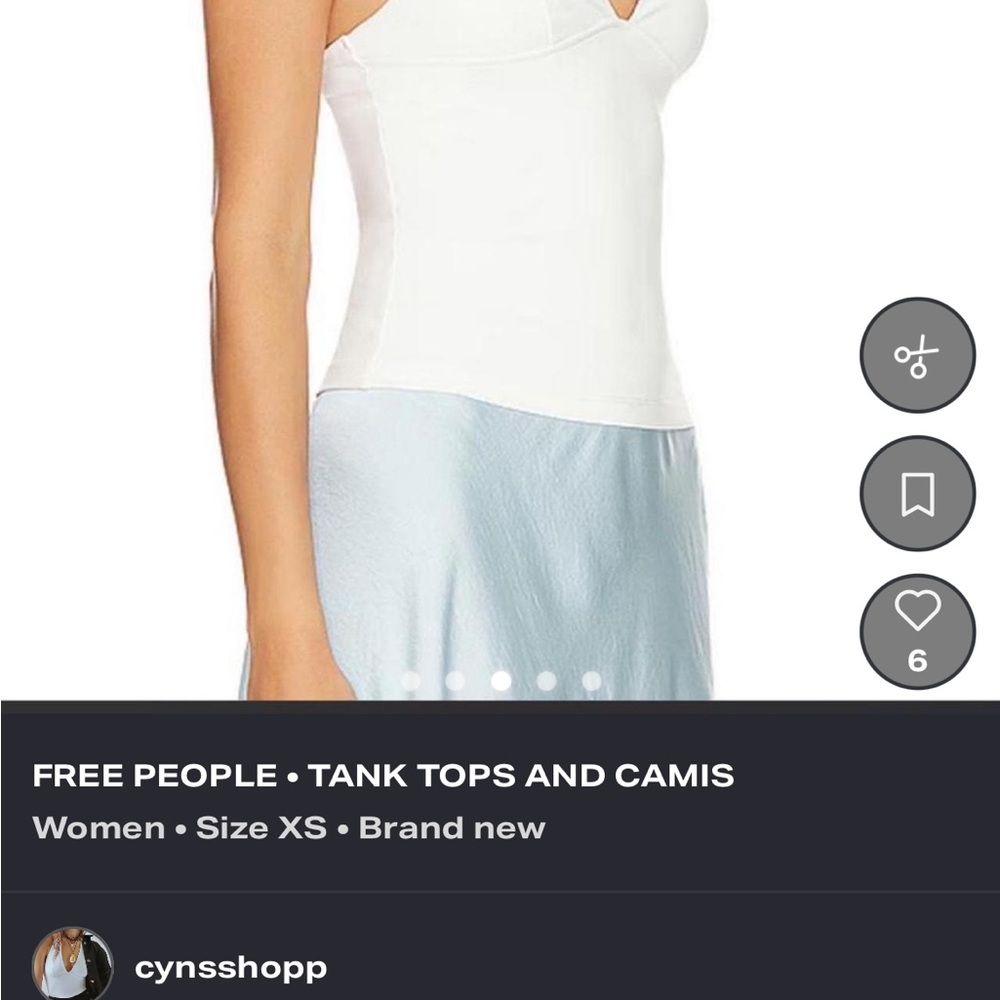 Free People White Halter V-Neck halter - Picture 4 of 6
